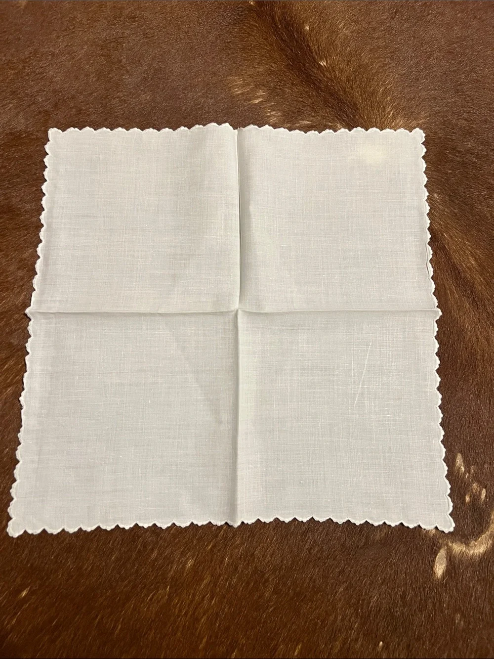 Vintage White Embroidered Cotton Napkins - Set of 7